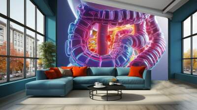 A schematic of the digestive system with nutrient absorption Wall mural