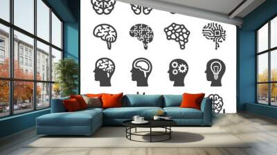 brain icon Wall mural