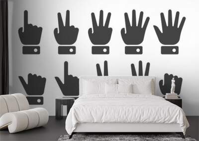 finger counting icon set,vector and illustration Wall mural