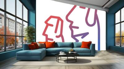 moai gradient line icon Wall mural