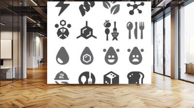 nutrition facts icon set Wall mural