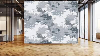 White and grey camouflage pattern, military style background texture. Wall mural