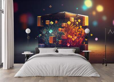 colorful square hape Wall mural