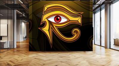 Horus eye esport mascot logo design Wall mural