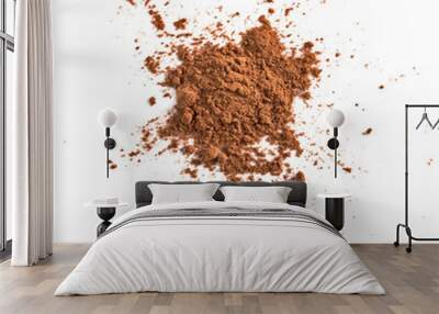 chocolate powder isolated on white background Wall mural