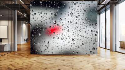 glass water drop, background, concept, rainy season, inclement weather  poor visibility Wall mural