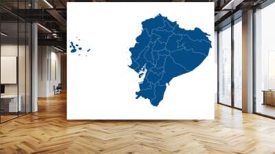 Ecuador map. Map of Ecuador in administrative provinces in blue color Wall mural