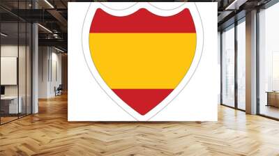 Flag of Spain in shape. Spanish flag in shape. Wall mural