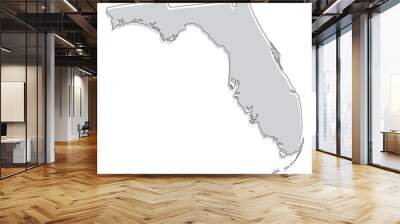 Florida state map. Map of the U.S. state of Florida Wall mural