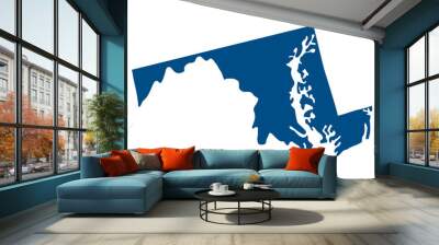 Maryland state map. Map of the U.S. state of Maryland. Wall mural