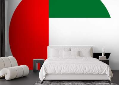 United Arab Emirates Flag in round circle.	 Wall mural