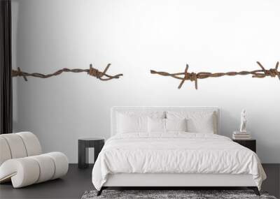 The torn barbed wire represents freedom. Wall mural