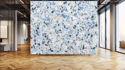 seamless texture of blue and white terrazzo stone from generative ai Wall mural