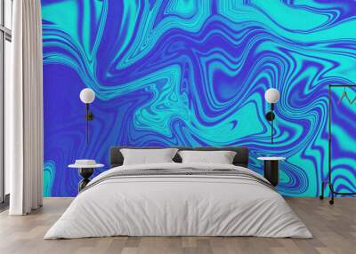 Liquid dynamic grainy texture, Colorful poster design with liquid and curve lines. Wall mural