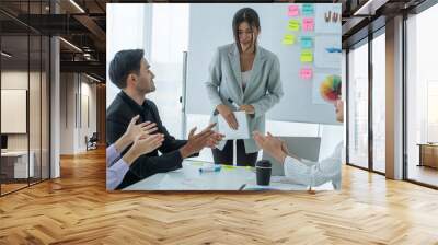 The group of employees join hand together the best teamwork collaboration at meeting room .Membership togetherness partnership and success Concept
 Wall mural