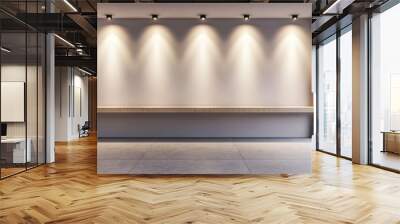 blank Exhibition stage backdrop or empty product shelf. 3D rendering. Wall mural