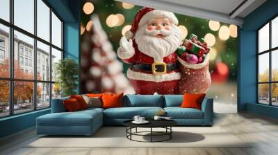 santa claus on snow Wall mural