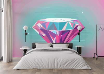 diamond vaporwave digital illustration Wall mural