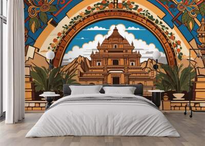 medieval bolivia ancient traditional background Wall mural