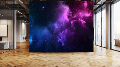 Amazing galaxy background with purple and blue colors Wall mural