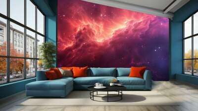 Space nebula and galaxy, Nebula and galaxies in space. Abstract cosmos background, Banner Wall mural