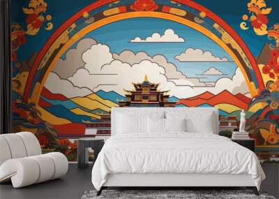 tibet ancient traditional background Wall mural