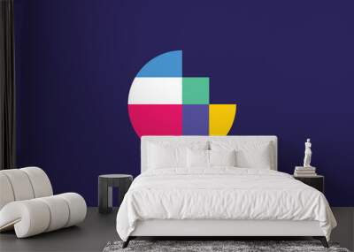 Abstract colorful logo design icon vector template Wall mural