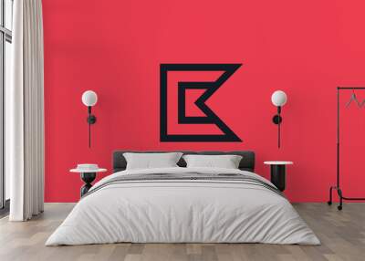 Letter B K or C logo design inspiration vector template Wall mural