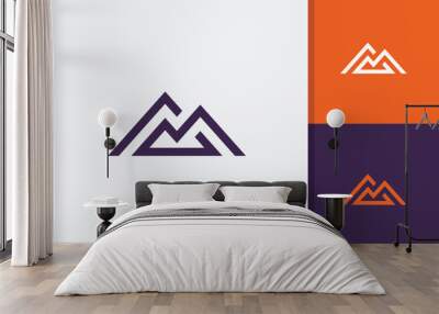 simple minimalist mountain logo design vector template Wall mural