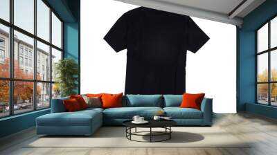 Black t-shirt isolated on white background Wall mural