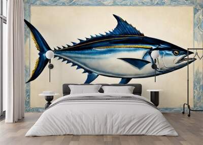 Bluefin tuna, thynnus saltwater fish, Atlantic Bluefin tuna is one of the largest, fastest, and most gorgeously coloured Wall mural