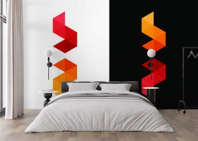 Letter b and p flat color design concept. Very suitable in various business purposes, also for icon, symbol and many more. Wall mural