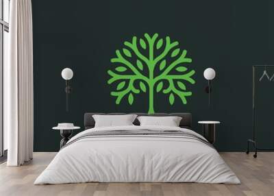 Abstract tree logo design illustration vector template Wall mural