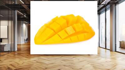 ripe mango slice isolated on white background, Barracuda mango, sweet mango Thai fruits. Wall mural