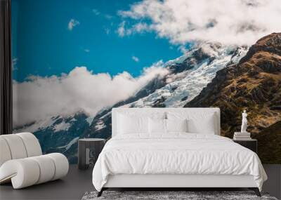 Glacier Peak close-up, Mount Cook, South Island, New Zealand Wall mural