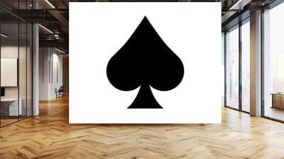 Playing card spade suit flat icon Wall mural