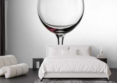 Front view of an empty wine glass isolated on a white transparent background Wall mural