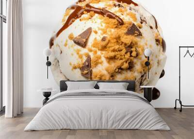 Front view of Smores ice cream isolated on a white transparent background  Wall mural