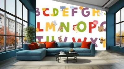 Alphabet animal element vector illustration Wall mural