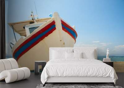 Fishing boats on a Mediterranean Island in summertime Wall mural