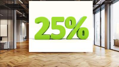 25% percentage rate icon on a white background Wall mural