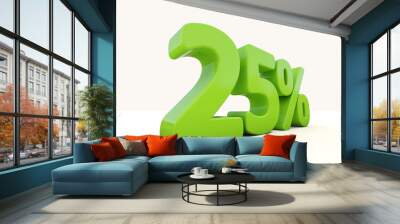 25% percentage rate icon on a white background Wall mural