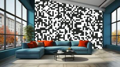 QR Code Digital Abstract Black and White Pixel Noise Background Wall mural