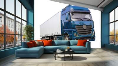 Semi-trailer truck isolated Wall mural