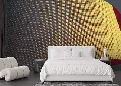 Yellow Halftone Circle Background Wall mural