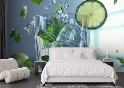 Magito cocktail glass represents freshness, thirst quenching and summer celebration. Wall mural