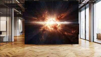 An exploding star releasing a burst of energy and light, illustrating the dramatic event of a supernova Wall mural