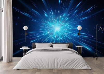 blue star burst animation for background Wall mural