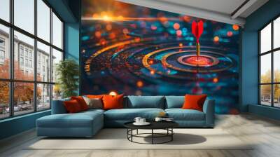 Strategic marketing plan on a digital interface, targeting global audiences with precision Wall mural