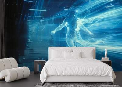 Visualizing teleportation phenomena: dynamic visuals of futuristic teleporting Wall mural